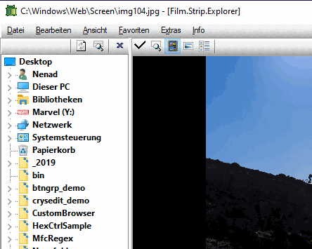 Film Streifen Ansicht aus Windows XP fr 10