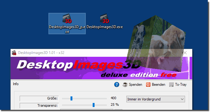 DasDesktop Bilder in 3D Anzeige Tool fr alle MS Windows Betriebssysteme!