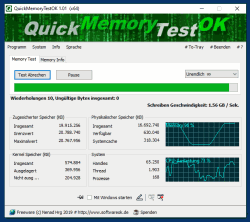 Der schnelle RAM-Test fr Windows 10, 8.1, ..